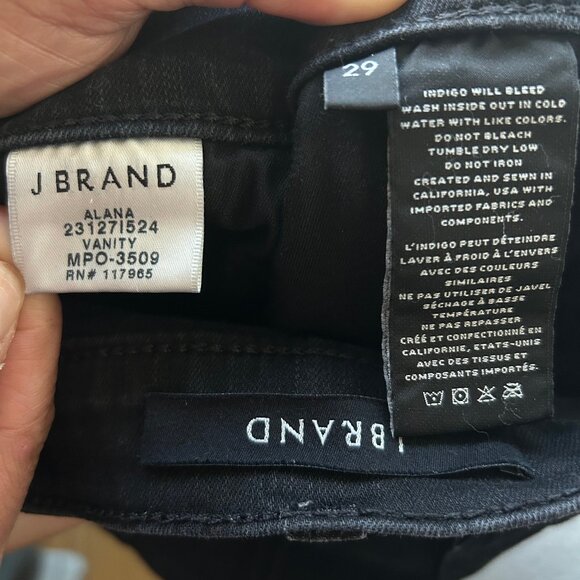 J Brand Jeans Alana High Rise Skinny Vanity (Black) Denim Size 29 Women’s - Picture 6 of 9